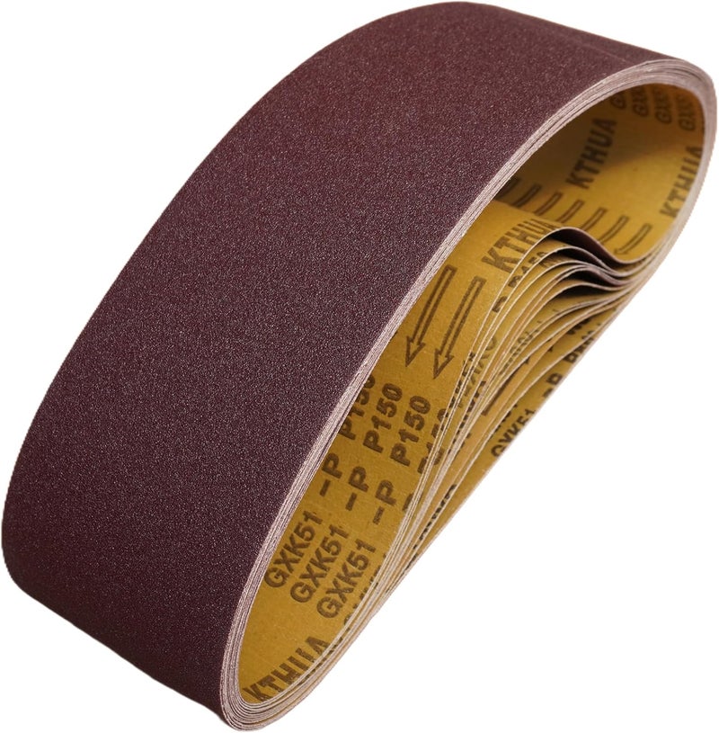KTHUA Sanding Belts 6×48 inch: 5-Pack 80–400 Grit — Reinforced Butt Joint & Heavy-Duty Cloth — for Reliable High-Load Stock Removal in Wood & Metal Production Shops — Fits 6×48 Industrial Belt Sanders - Image 1